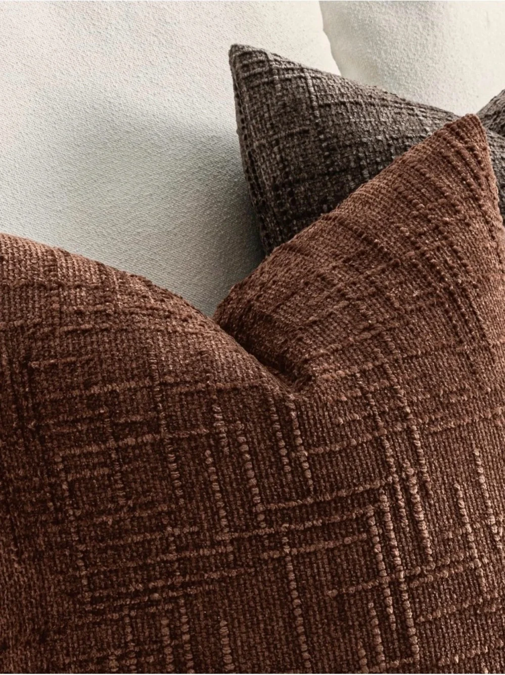Brown Textured Throw Pillow Cover Brand: